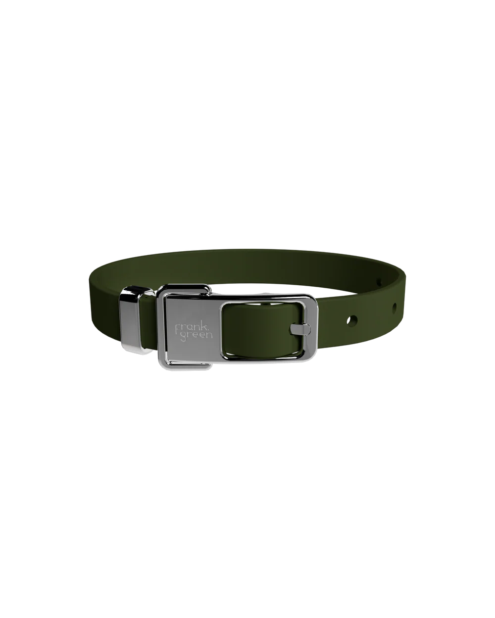 FRANK GREEN PET COLLAR + NAME TAG KHAKI