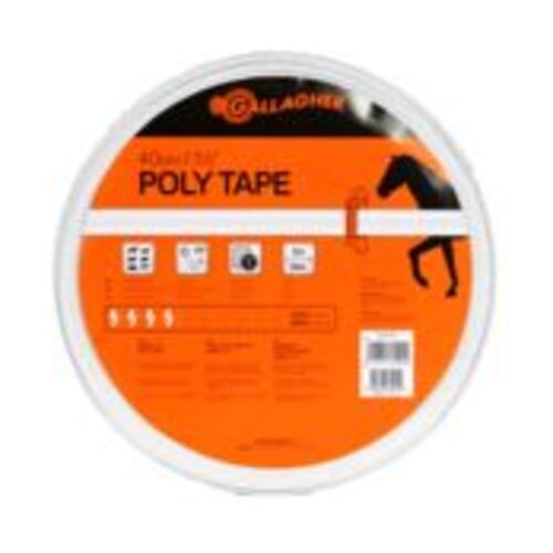 GALLAGHER POLY TAPE WHITE 40MM 100M