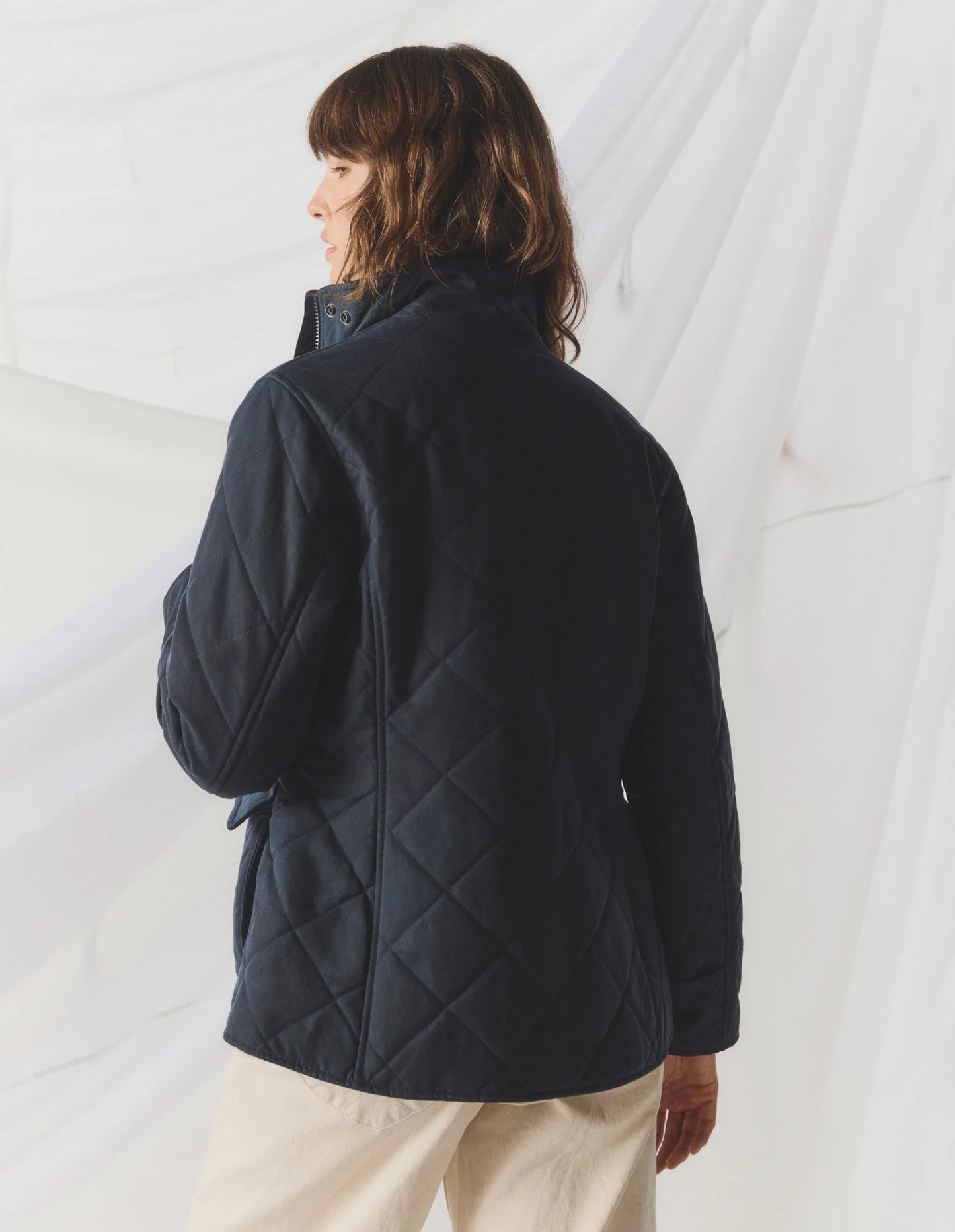 DRIZA-BONE VINTAGE WAX QUILTED JACKET NAVY