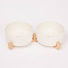 MOG & BONE DOUBLE DOG BOWL NATURAL