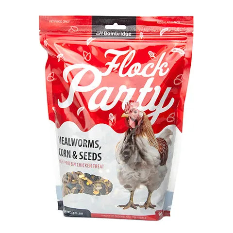 FLOCK PARTY MEALWORMS, CORN & SEEDS