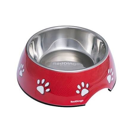 Red Dingo Dog Bowls Pawprints