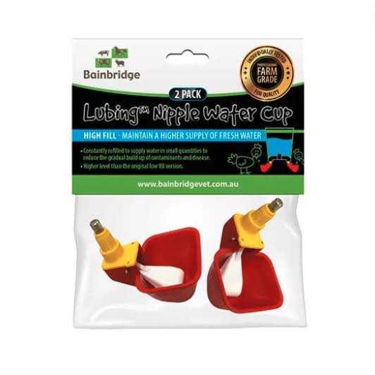 Bainbridge Lubing High Fill Nipple Water Cup 2pk