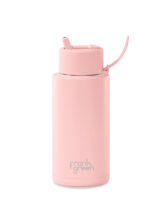 FRANK GREEN 34oz REUSABLE CUP BLUSHED FLIP STRAW LID