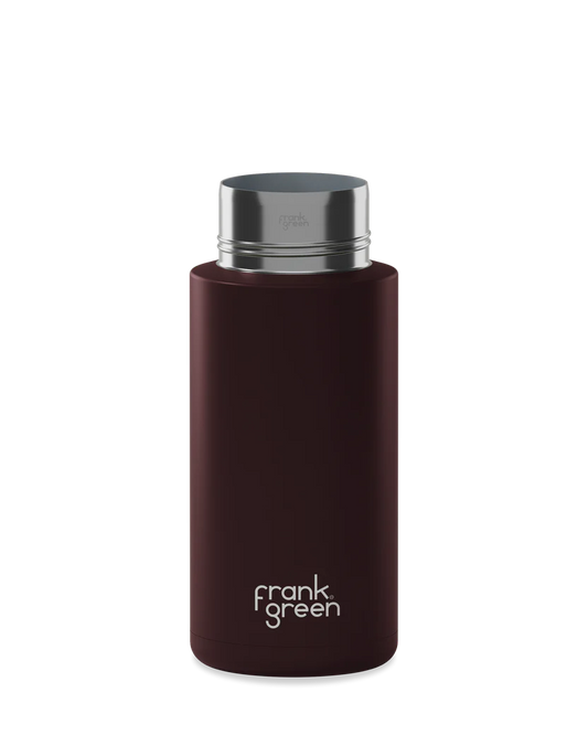 FRANK GREEN 34oz REUSABLE BOTTLE CHOCOLATE WITH GRIP & SIP LID