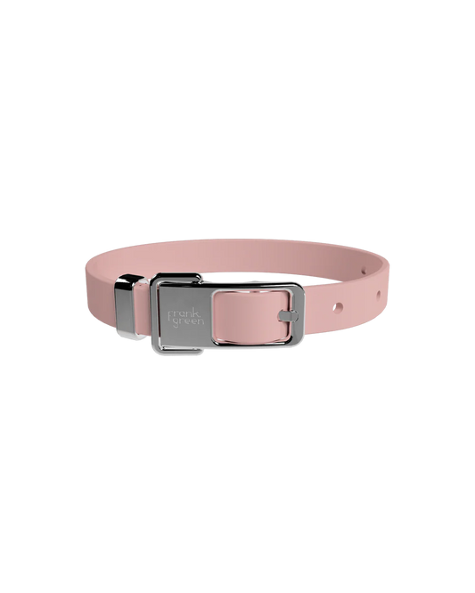 FRANK GREEN PET COLLAR + NAME TAG BLUSHED