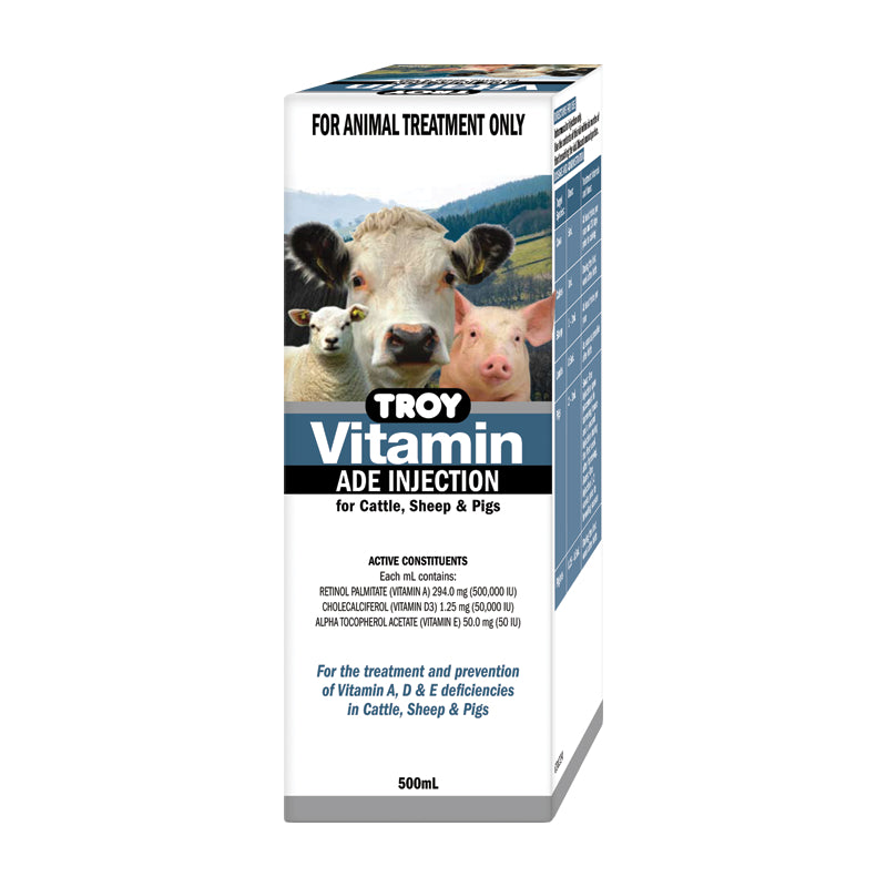 TROY VITAMIN ADE INJECT 500ML – Tullys Stockfeed