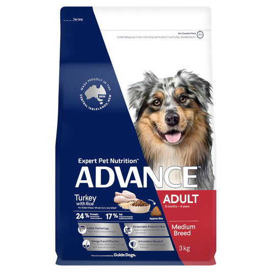 ADVANCE DOG MEDIUM BREED TURKEY & RICE 3KG