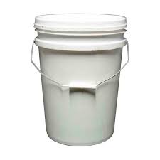 BUCKET'S WHITE STAINLESS STEEL HANDLE WITH LID