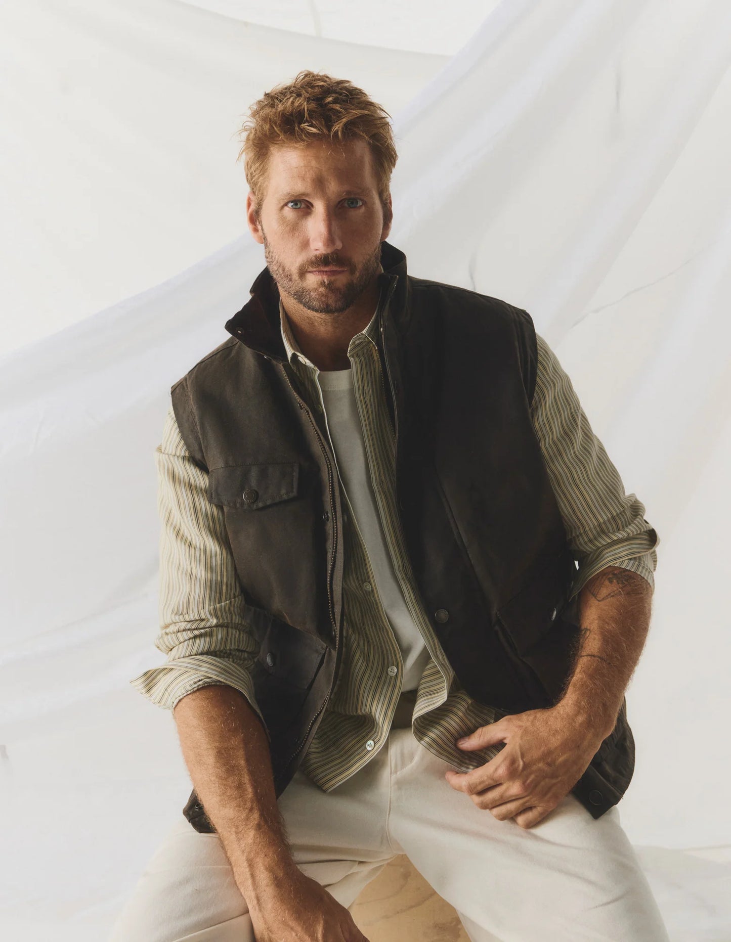 DRIZA-BONE MENS JUMBUCK VEST HERITAGE BROWN