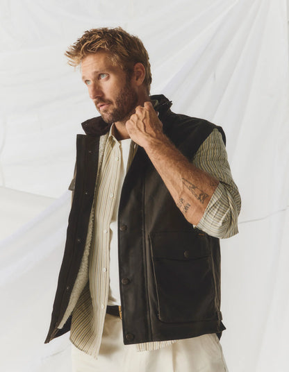 DRIZA-BONE MENS JUMBUCK VEST HERITAGE BROWN