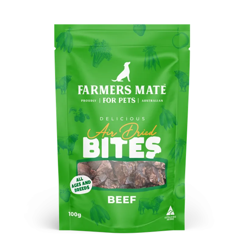 FARMERS MATE BEEF AIR DRIED BITES 100G