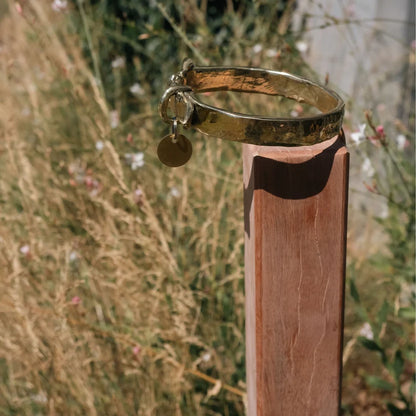 RBM BROZE DOG COLLAR MEMORIAL ON POST - WITH POST