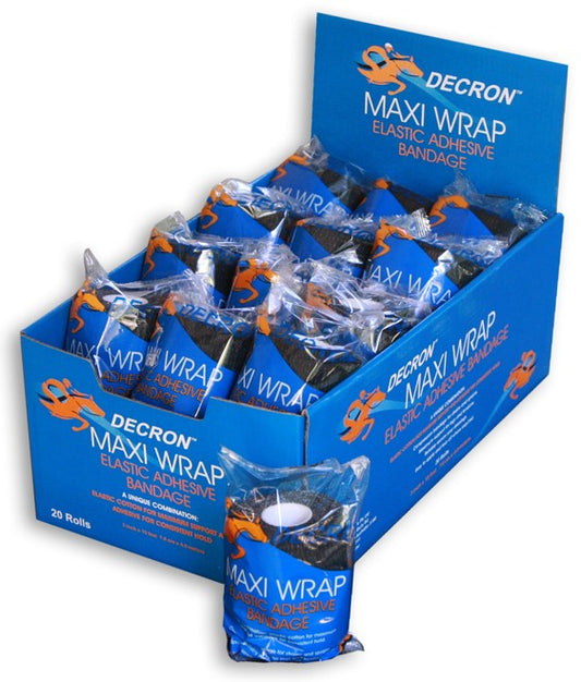 DECRON MAXIWRAP ELASTIC ADHESIVE BANDAGE BLACK