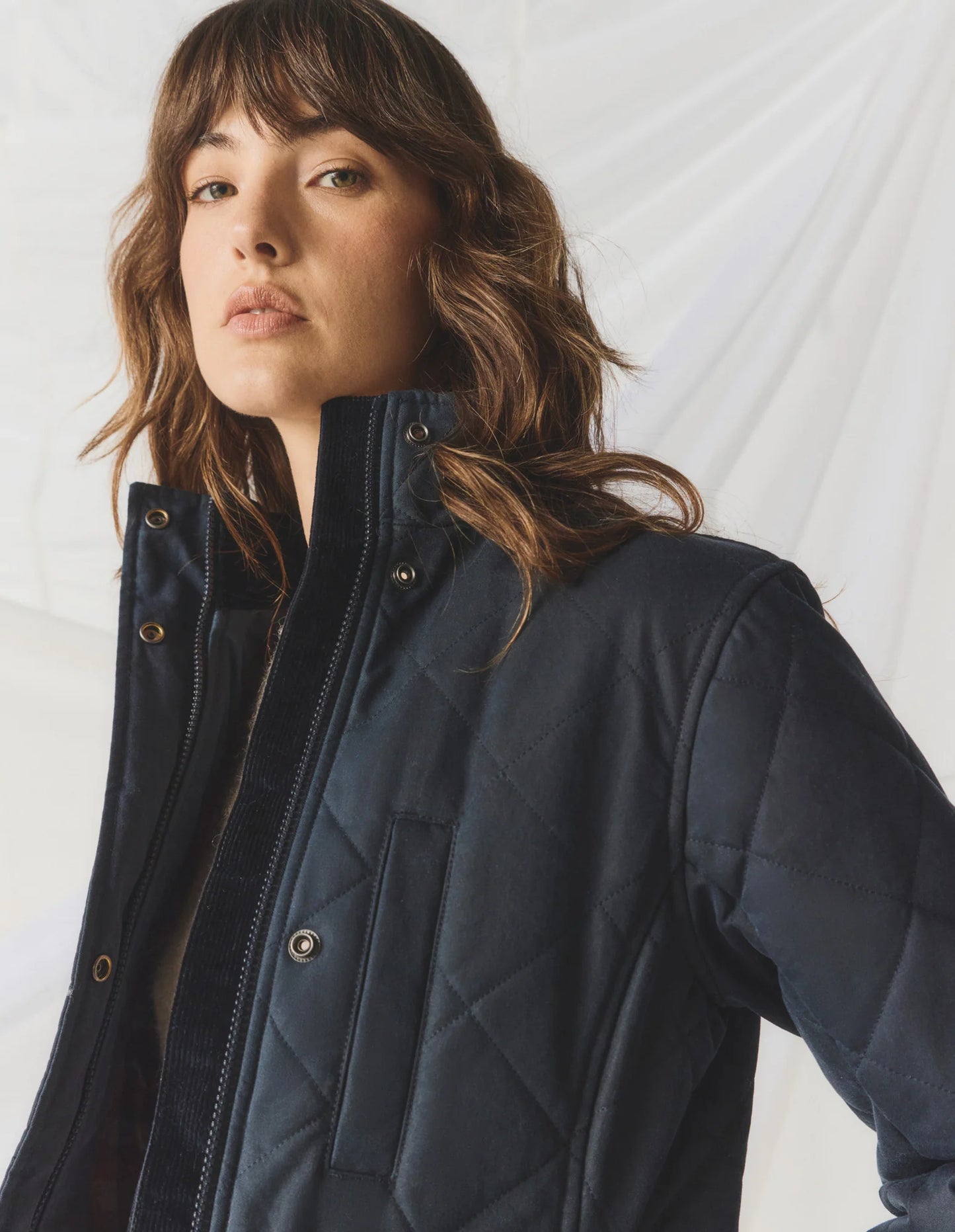 DRIZA-BONE VINTAGE WAX  QUILTED JACKET NAVY