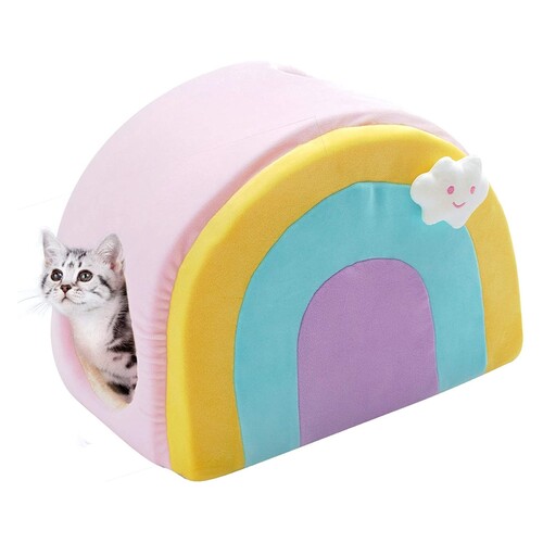 ALL FUR YOU RAINBOW CAT HOUSE PINK