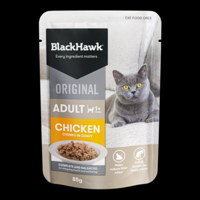 BLACKHAWK CAT CHICKEN IN GRAVY 85G