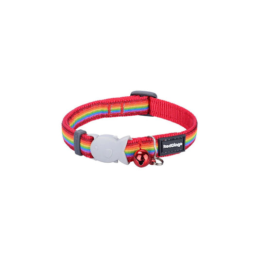 RED DINGO CAT COLLAR RAINBOW RED