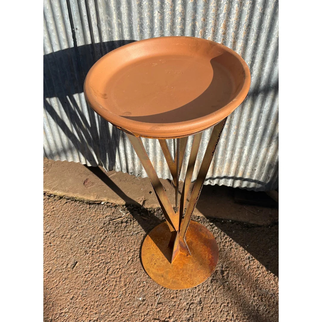 CONTEMPORARY BIRD BATH - FEEDER METAL LARGE