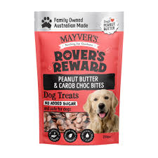 ROVER'S REWARDS PEANUT BUTTER & CAROB CHOC BITES 250G