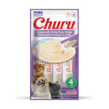 INABA CAT CHURU PUREE CHICKEN & SHRIMP 4PK