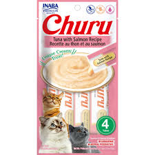 INABA CAT CHURU PUREE TUNA & SALMON 4PK