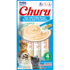 INABA CAT CHURU PUREE TUNA & SCALLOP 4PK