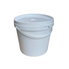 BUCKET'S WHITE STAINLESS STEEL HANDLE WITH LID