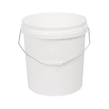 BUCKET'S WHITE STAINLESS STEEL HANDLE WITH LID