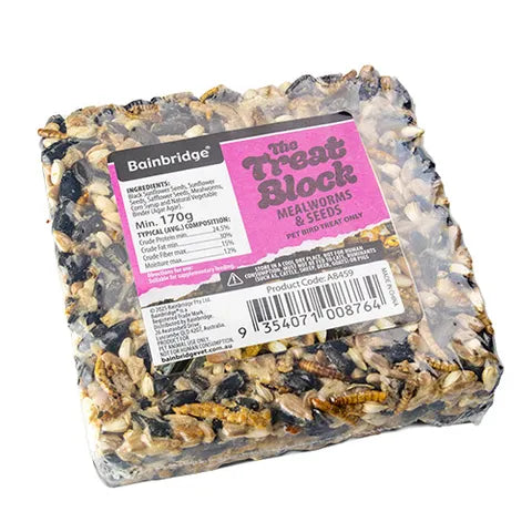 BAINBRIDGE CHICKEN TREAT BLOCK - MEALWORMS & SEEDS