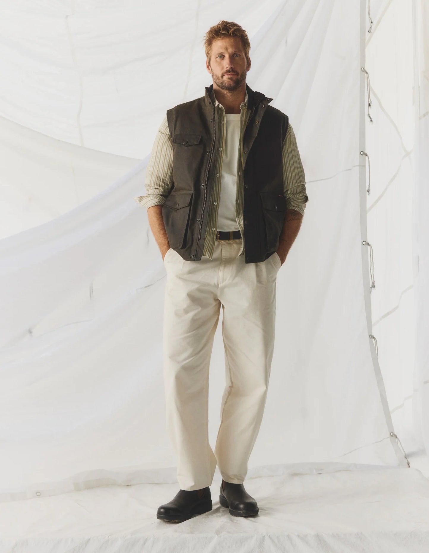 DRIZA-BONE MENS JUMBUCK VEST HERITAGE BROWN