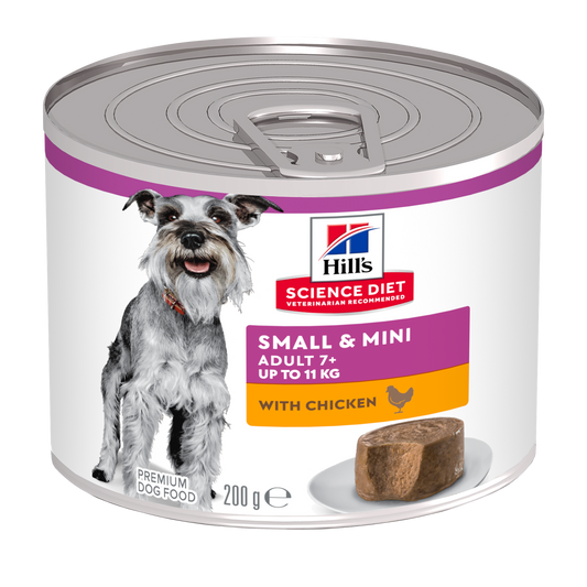 HILLS DOG ADULT 7+ SMALL & MINI WITH CHICKEN 200G