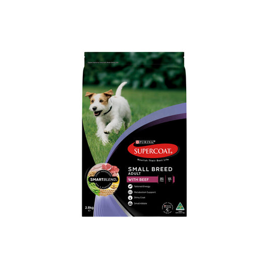 SUPERCOAT ADULT SMALL BREED BEEF 2.8KG