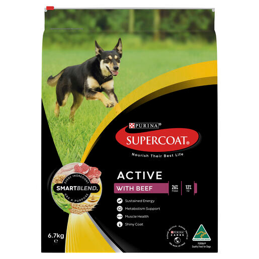 SUPERCOAT ADULT ACTIVE BEEF 18KG