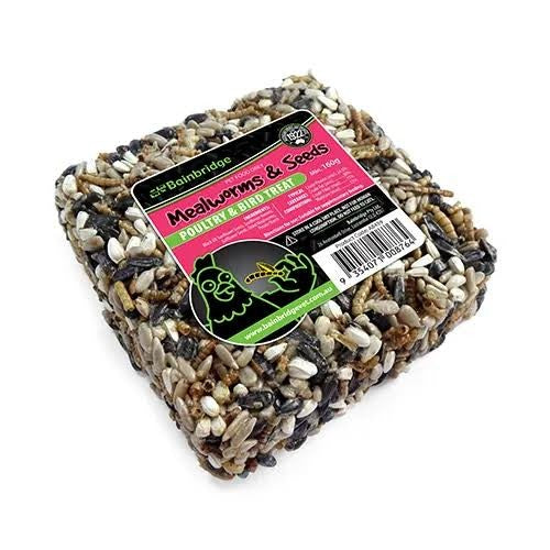 Bainbridge Mealworms & Seeds Treat Block 160g