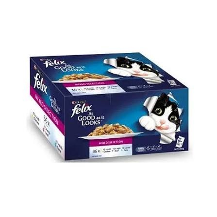 Felix Adult Wet Cat Food Mixed Selection in Jelly 36x85g