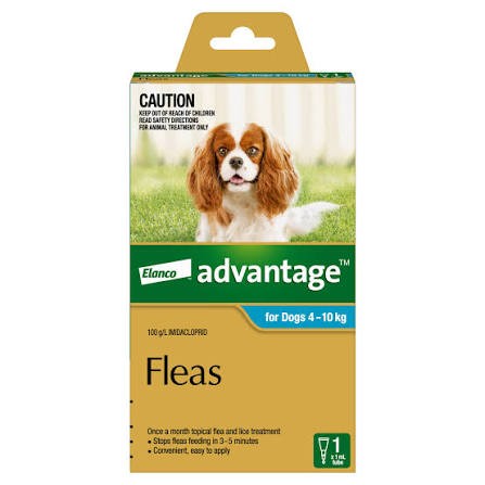 Advantage Spot On For Dogs 4-10kg Fleas 1pk