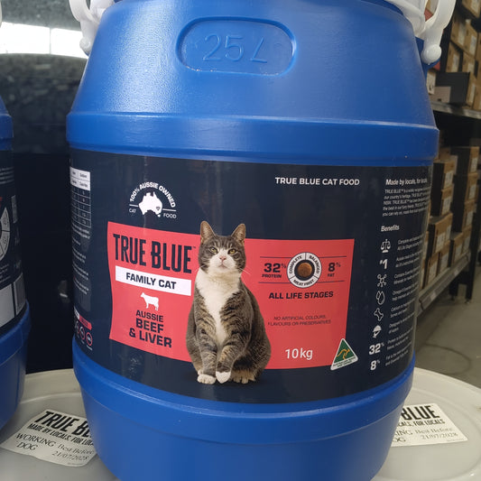 True Blue Cat Food Barrells - Beef & Liver 10kg