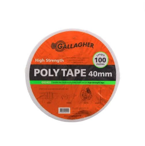 Gallagher Poly Tape White 40mm x 100m