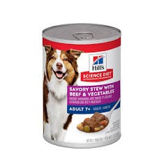 Hills Dog Adult 7+ Savory Stew Beef Veg 362g