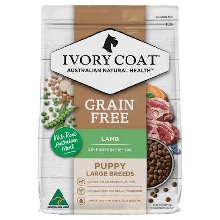Ivory Coat Puppy Lamb With Coconut Oil 2kg - Large Breed